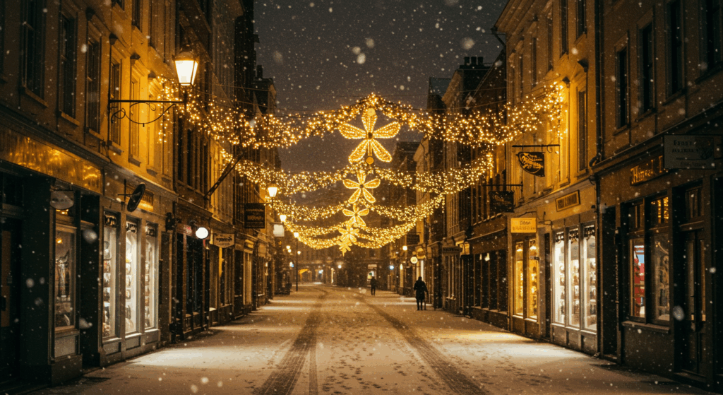 クリスマスの装飾を施した街
